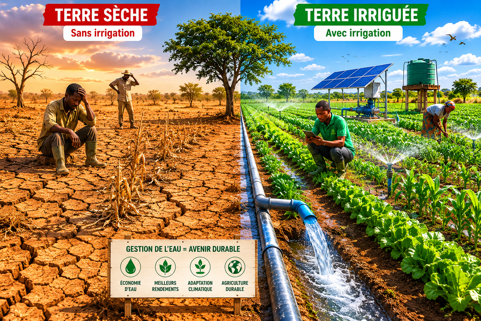 Système moderne pour économiser l’eau agricole
