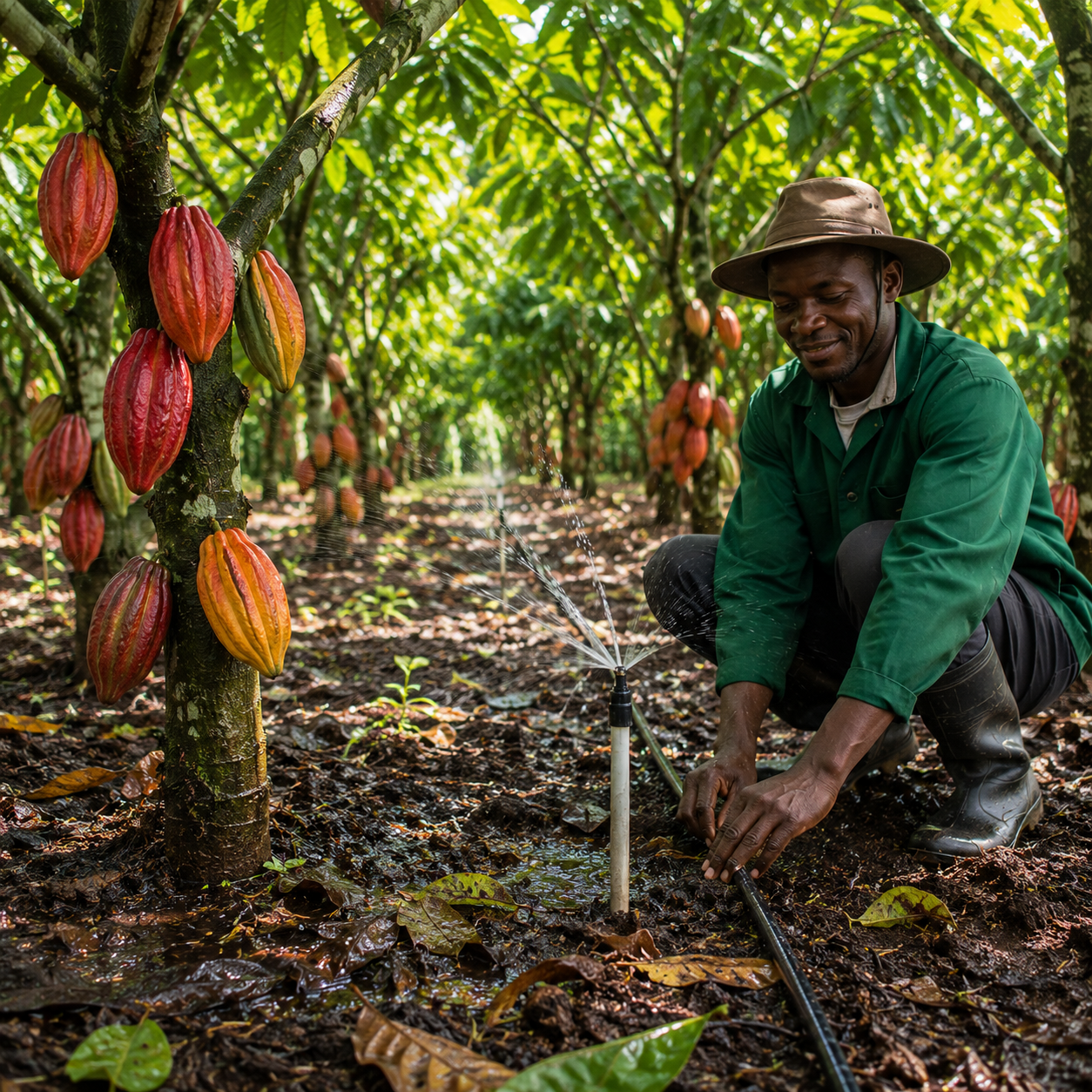 Culture du maïs avec irrigation moderne en Afrique