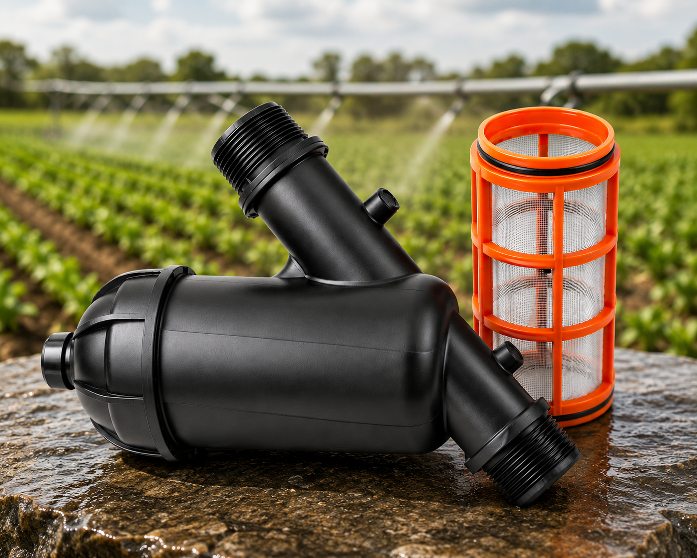 Filtre irrigation agricole avec tamis démontable