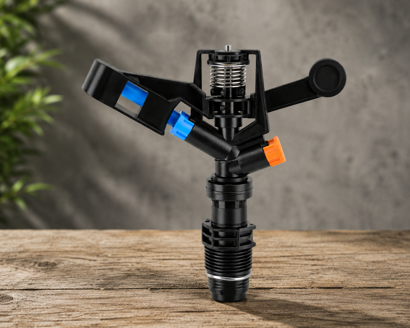 Micro-asperseur agricole réglable noir bleu orange portée 12 m
