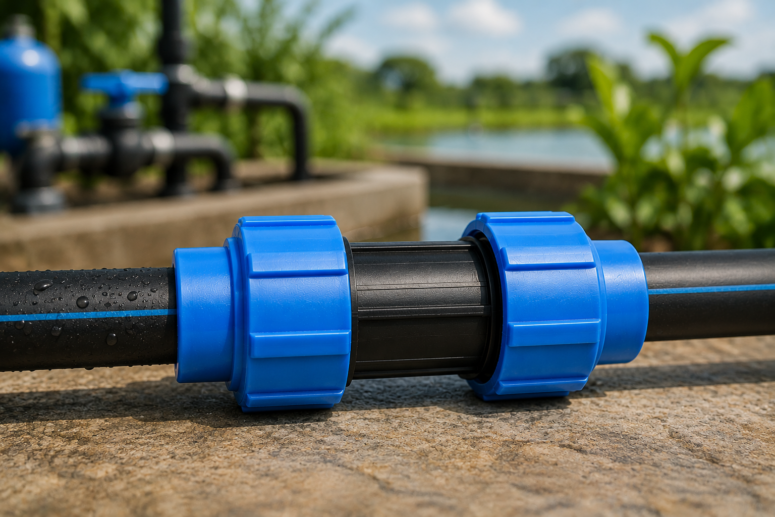 Raccord manchon compression pour réseau irrigation