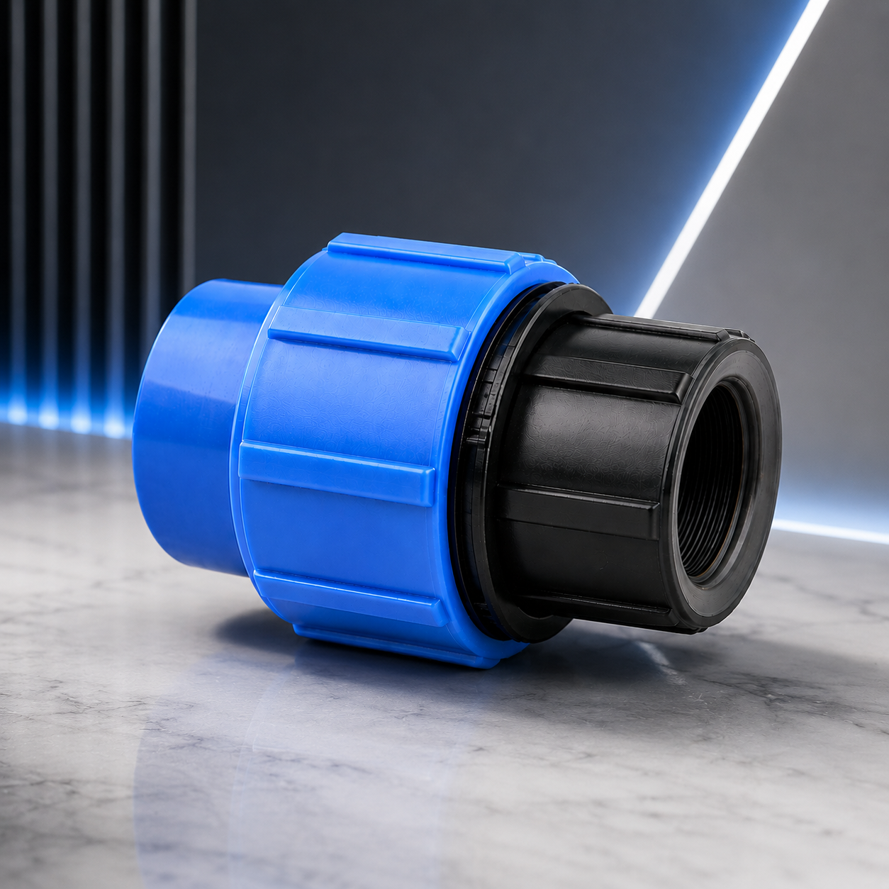 Bouchon PEHD bleu et noir pour tuyau irrigation