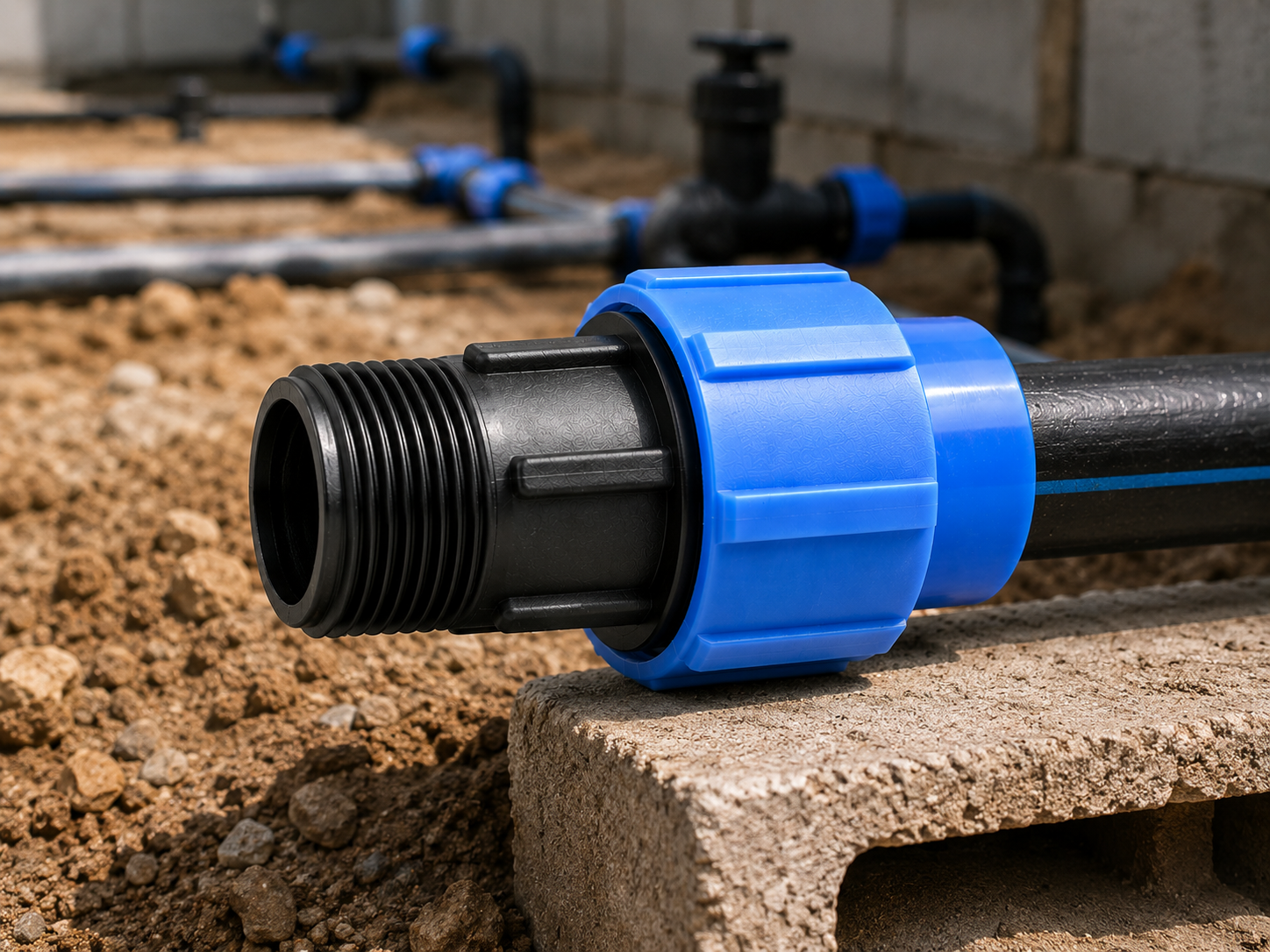 Raccord femelle PEHD pour réseau hydraulique agricole