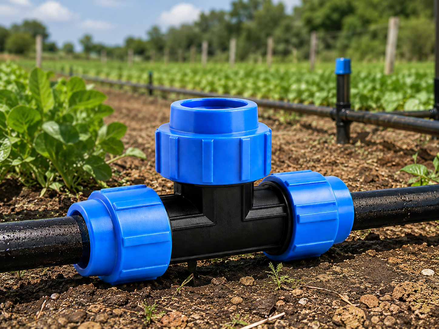 Raccord Té PEHD pour réseau d’irrigation agricole